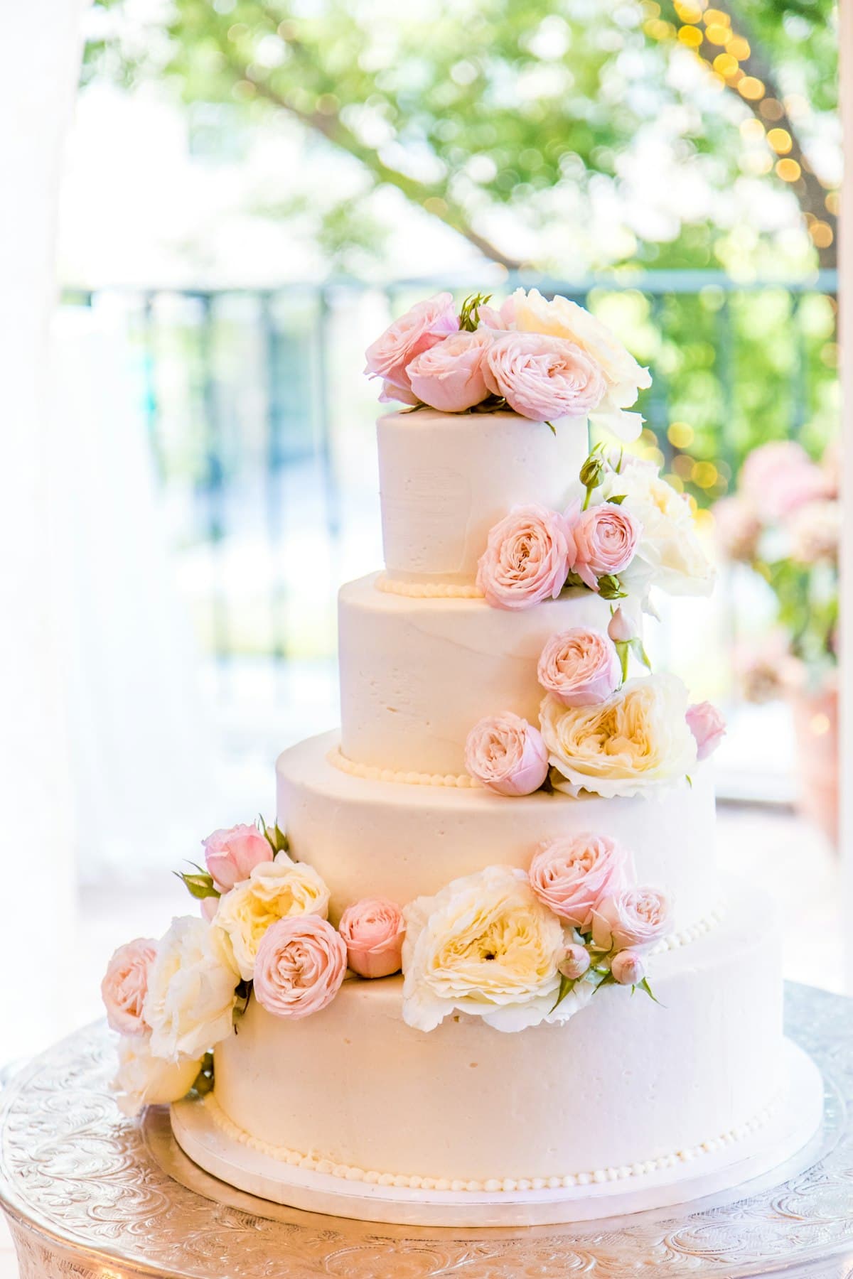 Elegant wedding cake crafted at Sweet Layers Bakery